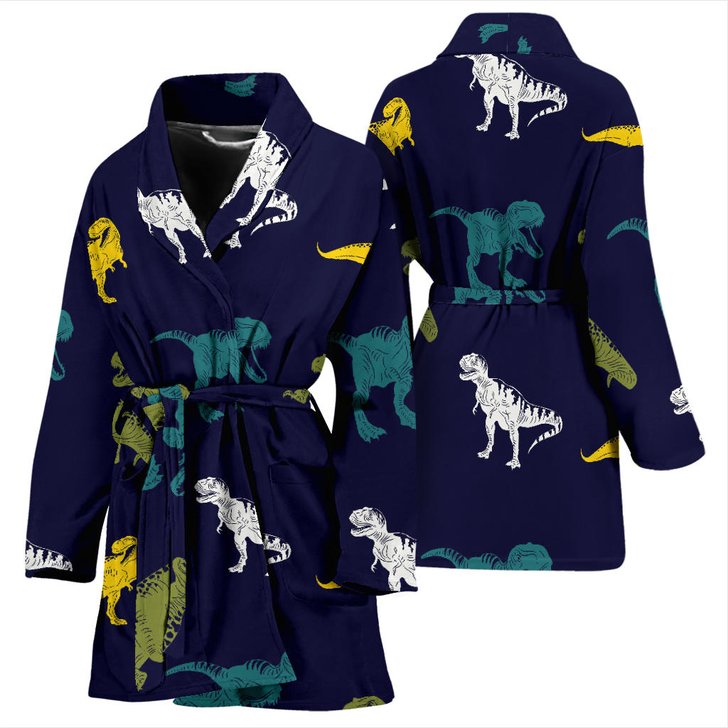 T Rex Pattern Print Design A07 Women Bathrobe