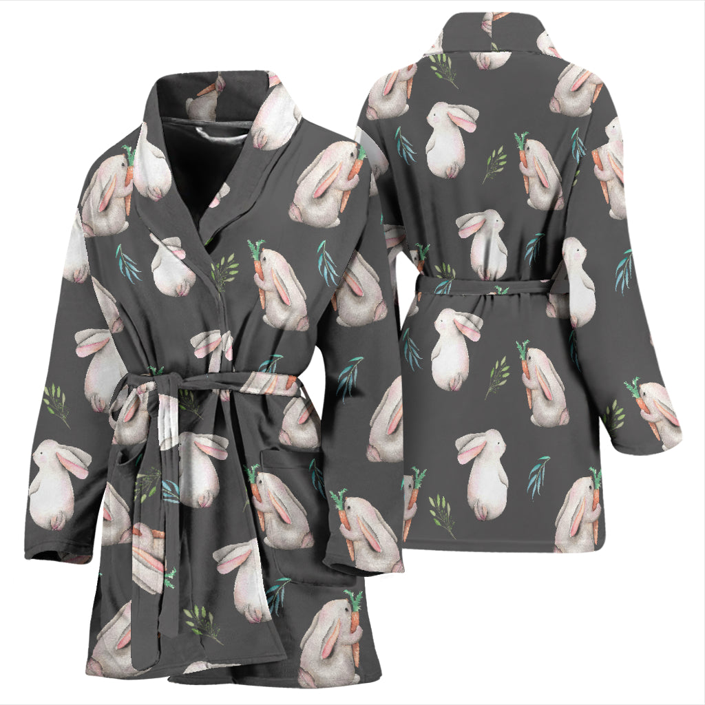 Rabbit Print Design LKS402 Women Bathrobe