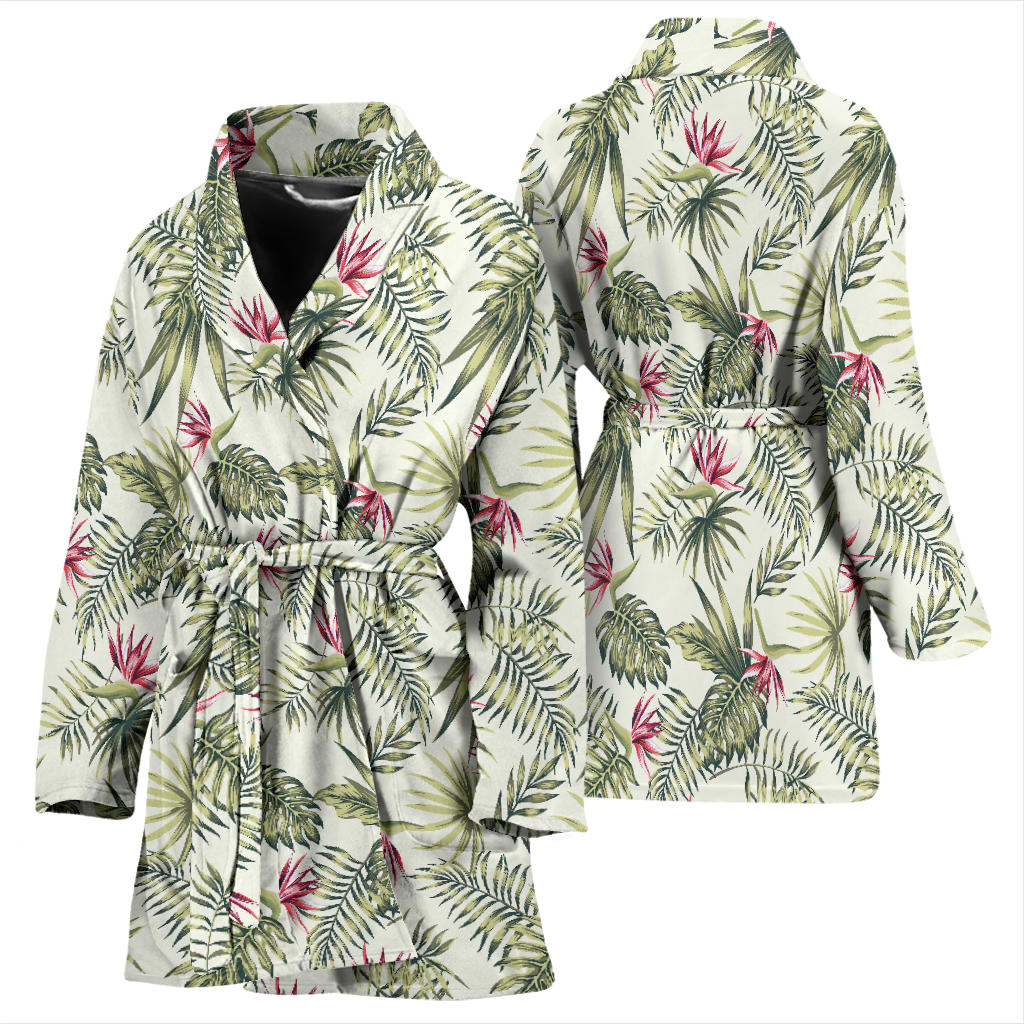 Bird Of Paradise Pattern Print Design 04 Women Bathrobe