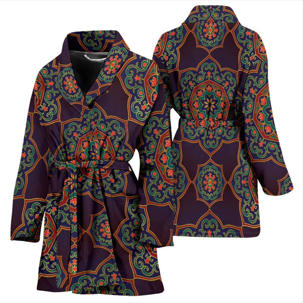 Medallion Pattern Print Design 03 Women Bathrobe