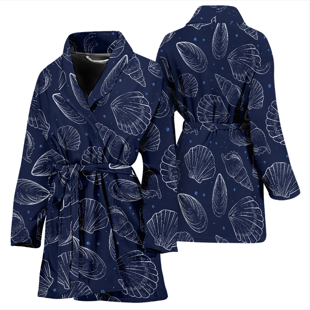 Seashell Print Design LKS3011 Women Bathrobe