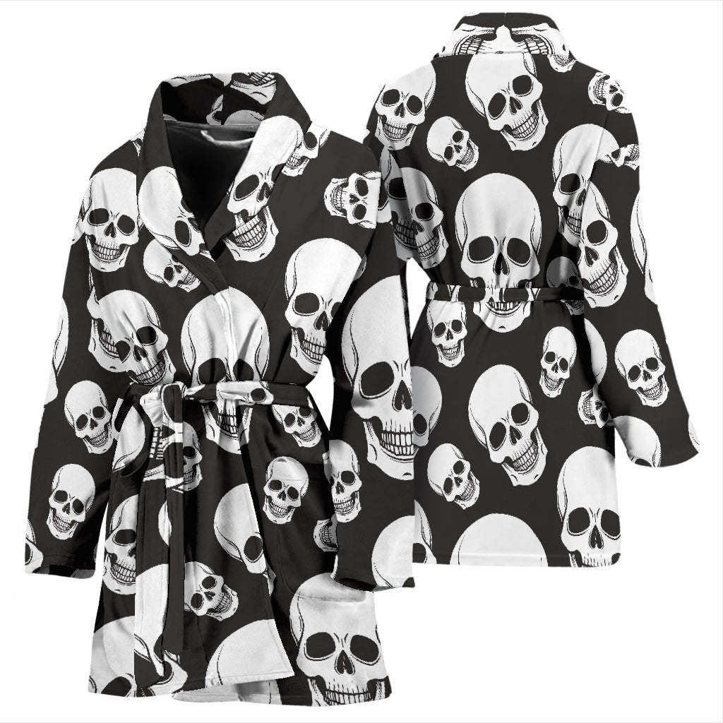Skull Print Design LKS301 Women Bathrobe
