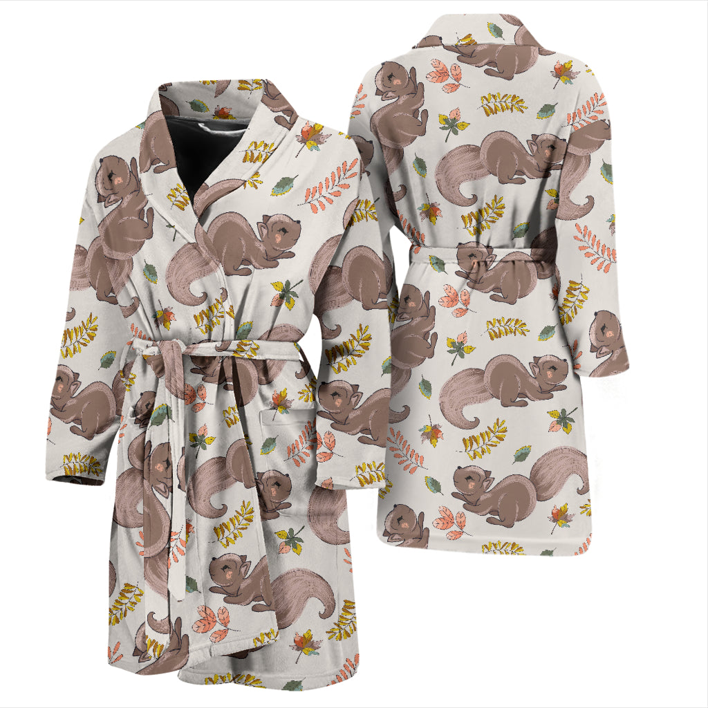 Squirrel Print Design LKS307 Men Bathrobe