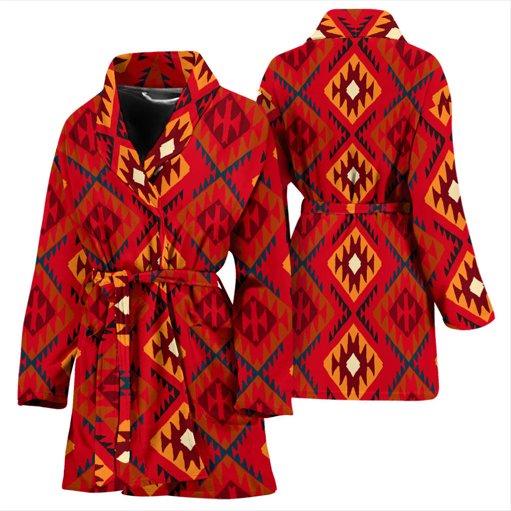 Aztec Pattern Print Design 06 Women Bathrobe