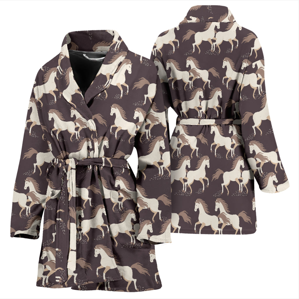 Horse Print Design LKS304 Women Bathrobe
