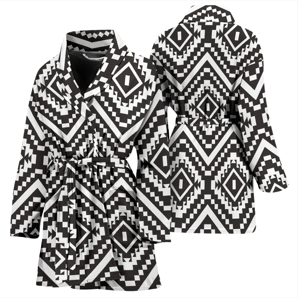 Tribal Pattern Print Design LKS303 Women Bathrobe