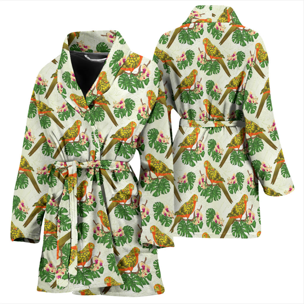 Conures Pattern Print Design 01 Women Bathrobe