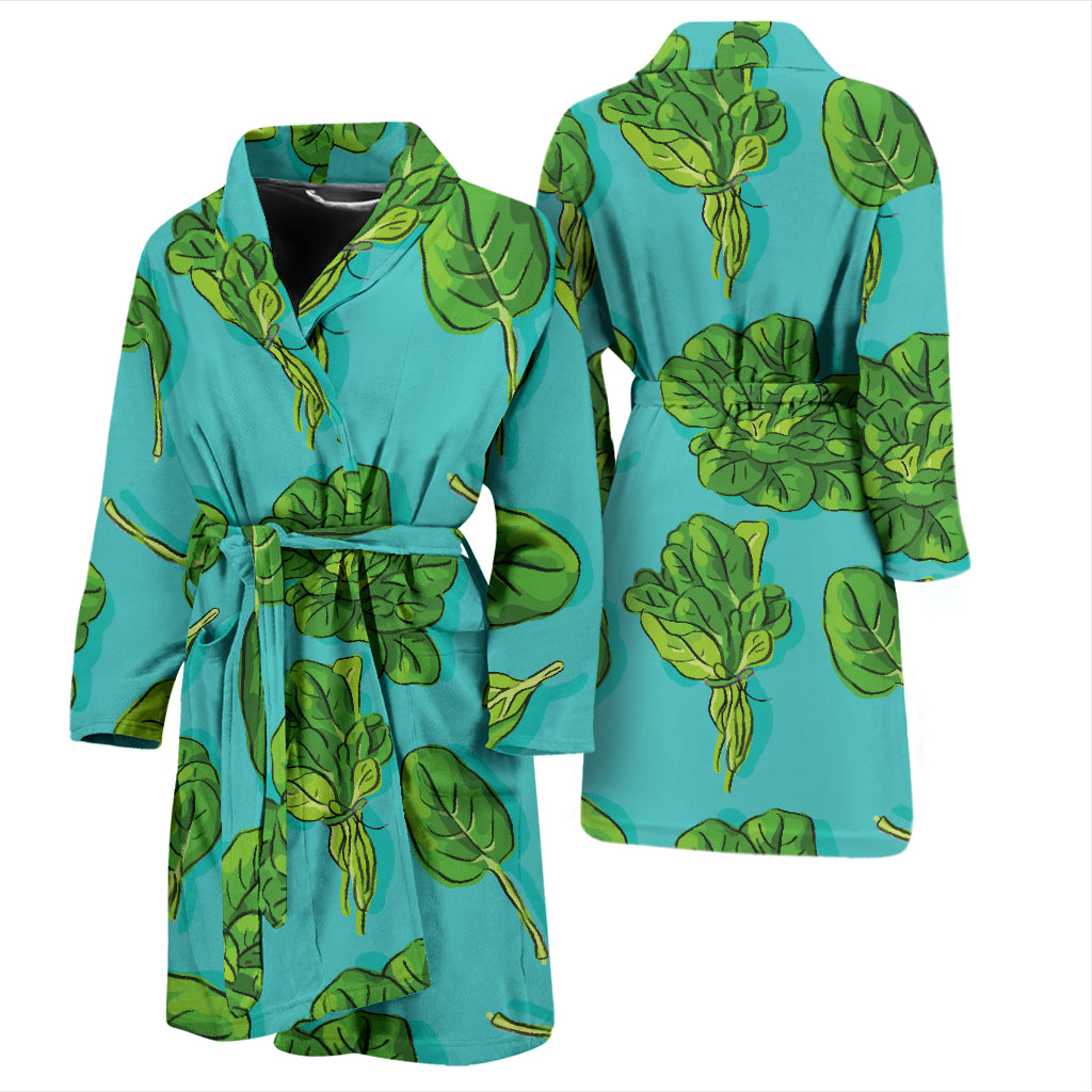 Spinach Print Design LKS301 Men Bathrobe