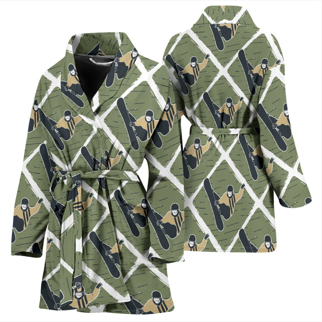 Snowboard Man Print Design LKS302 Women Bathrobe