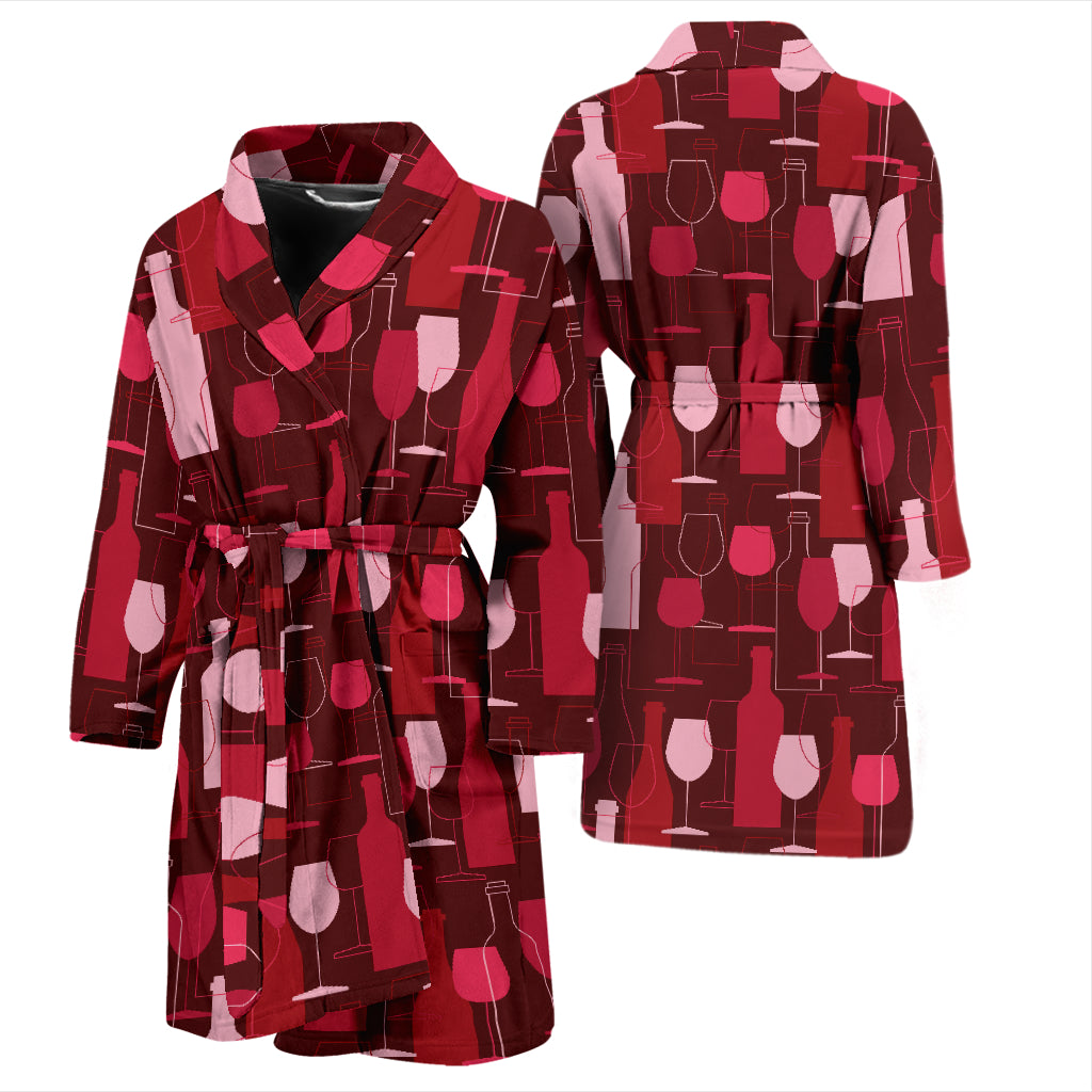 Wine Print Design LKS304 Men Bathrobe