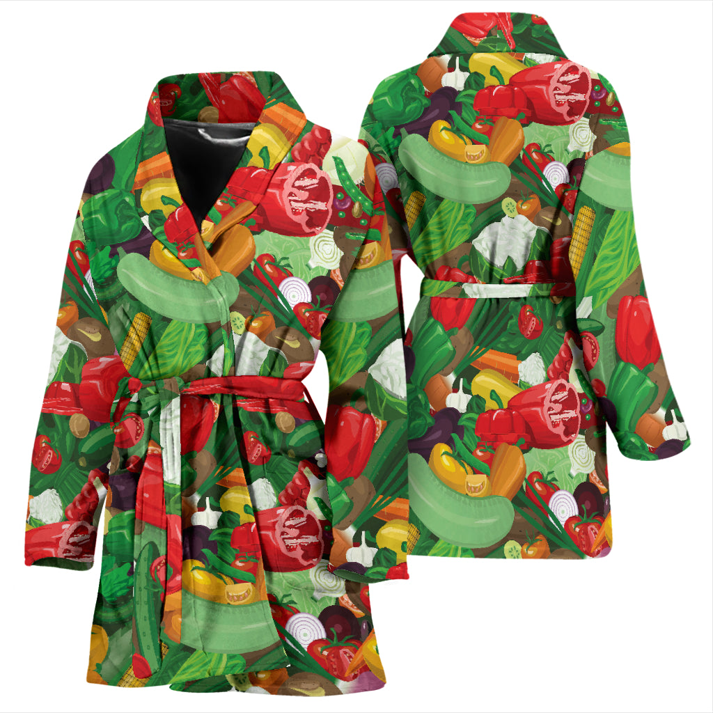 Salad Mix Vegetableprint Design LKS301 Women Bathrobe