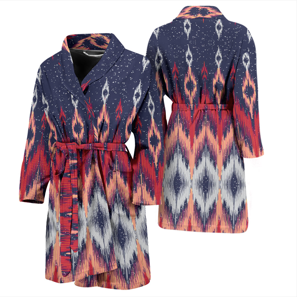 Ikat Print Design LKS401 Men Bathrobe