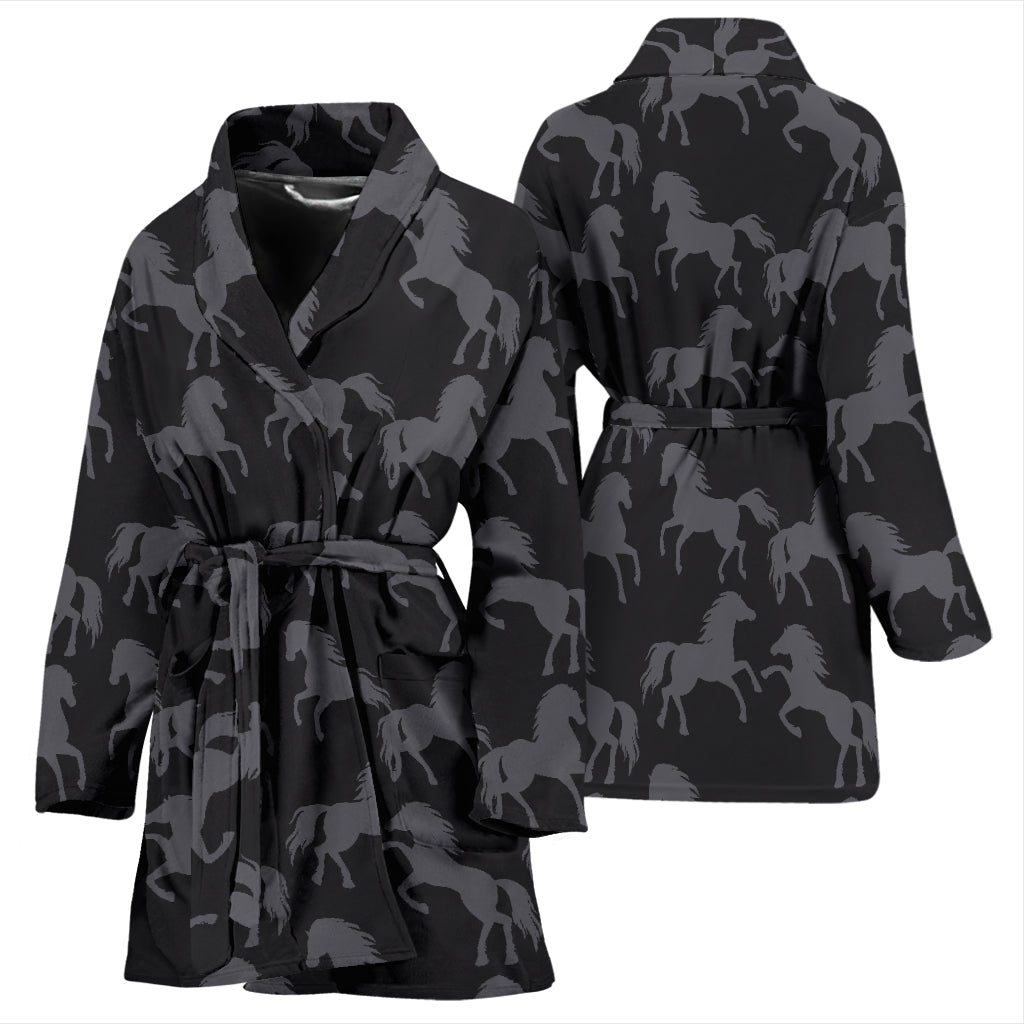 Horse Print Design LKS305 Women Bathrobe