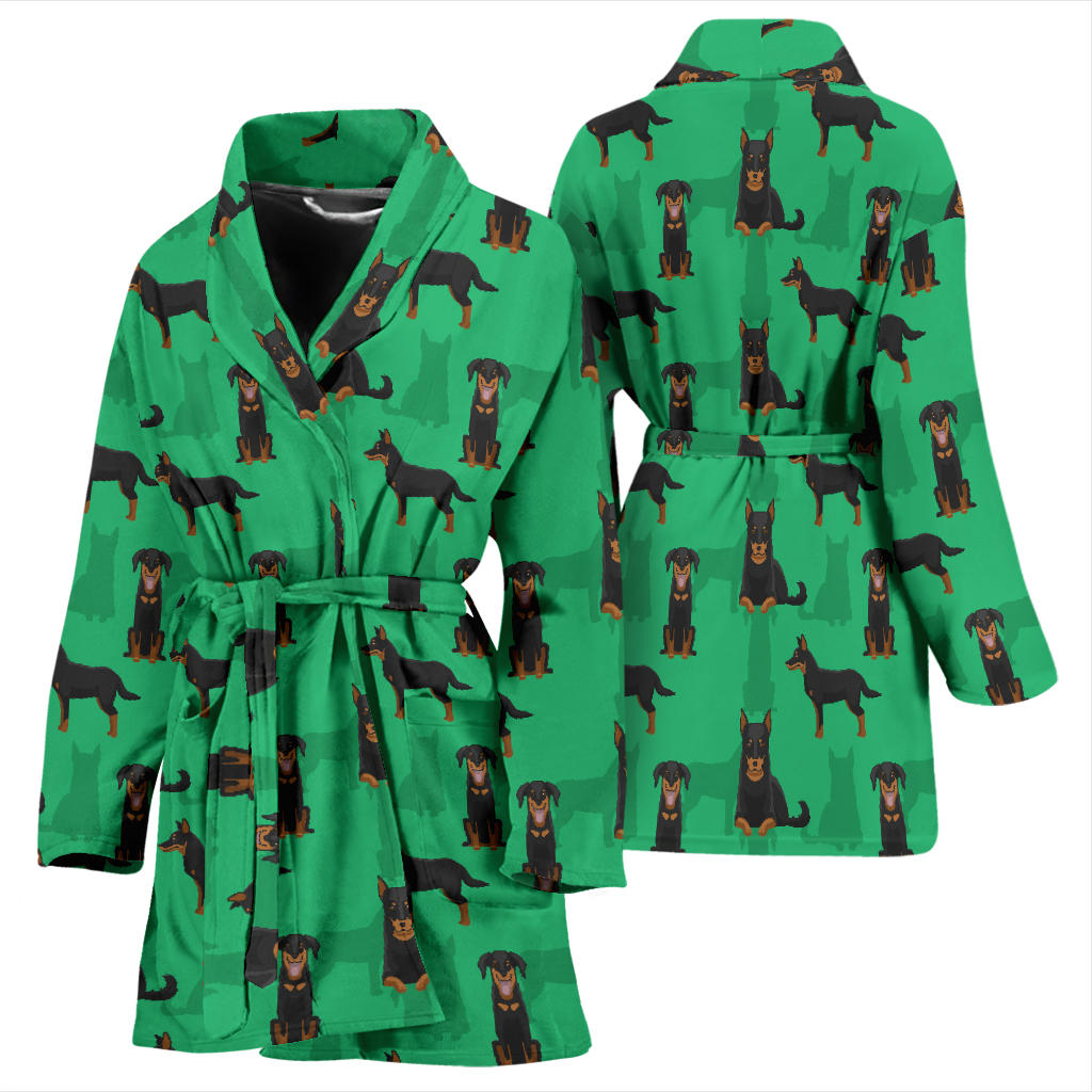 Beauceron Pattern Print Design 01 Women Bathrobe