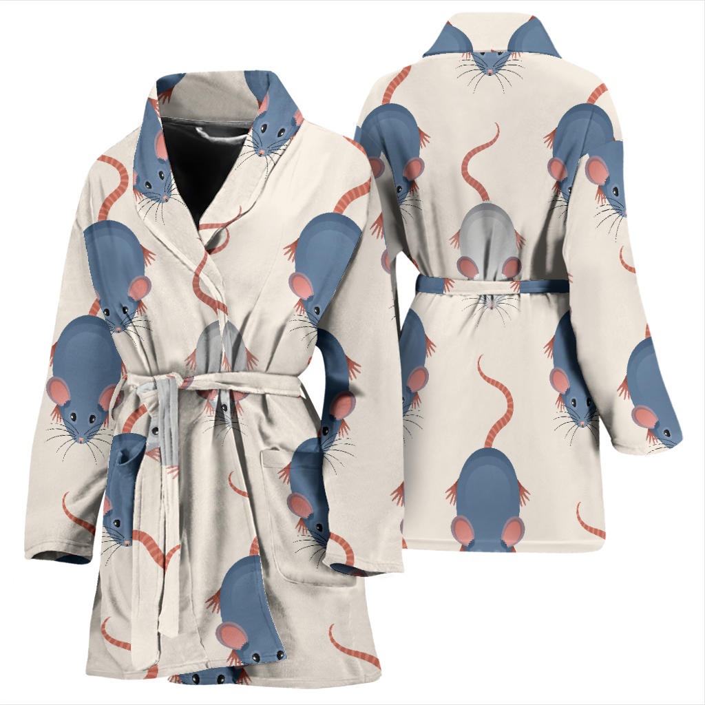 Rat Pattern Print Design 03 Women Bathrobe