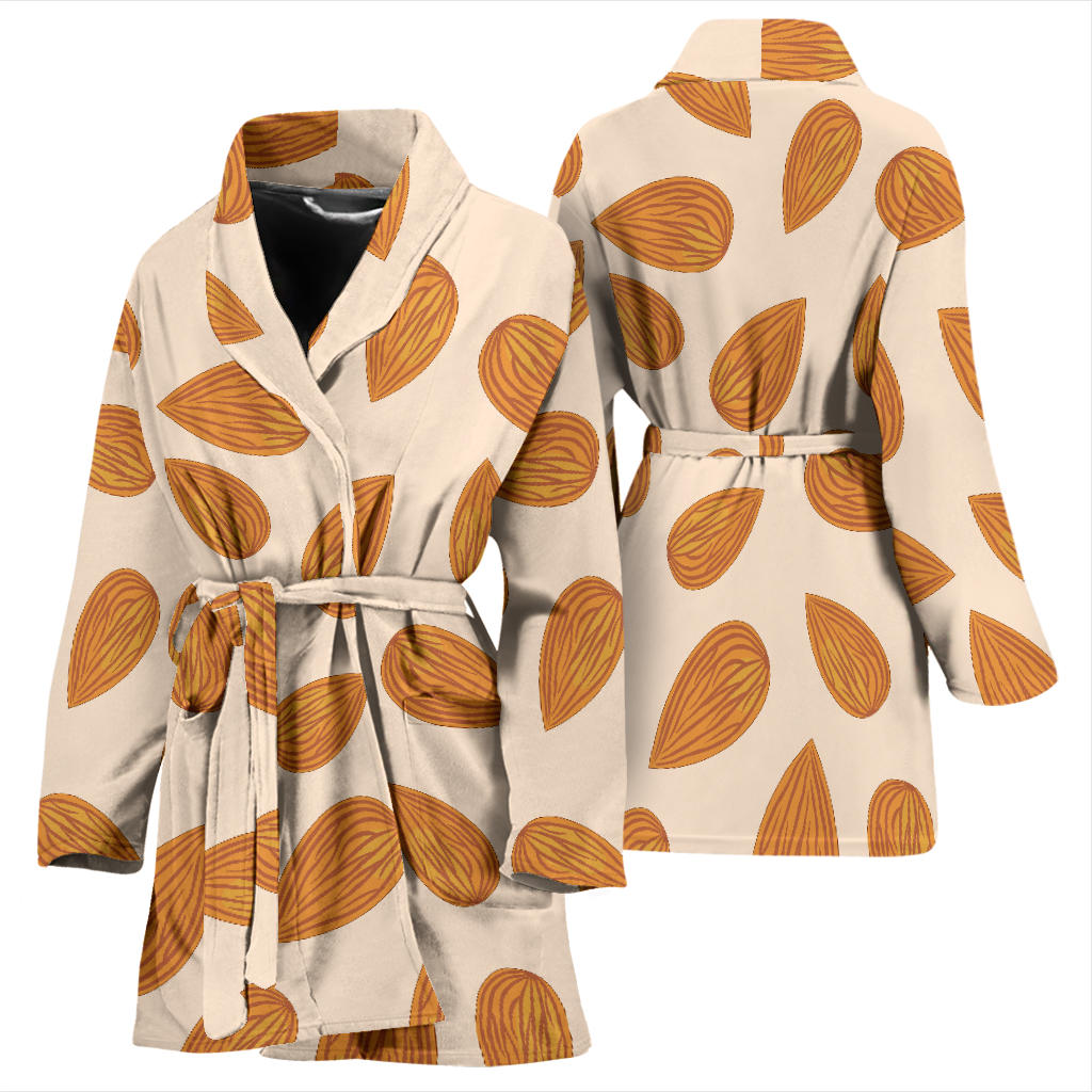 Almond Pattern Print Design 03 Women Bathrobe
