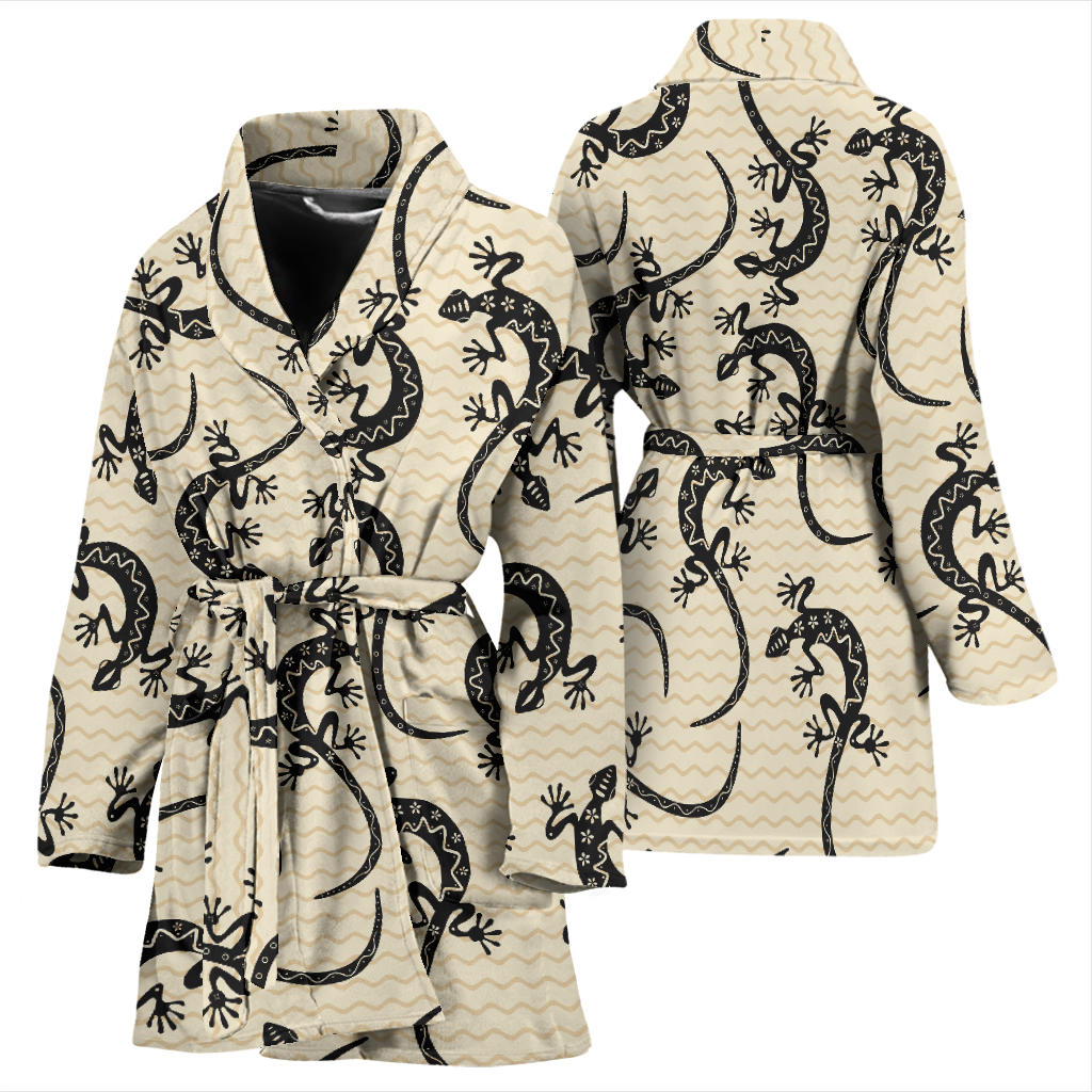 lizard Pattern Print Design 02 Women Bathrobe