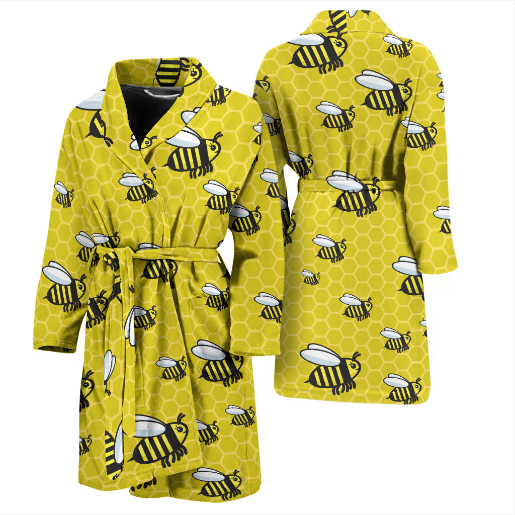 Bee Cute Print Design LKS308 Men Bathrobe