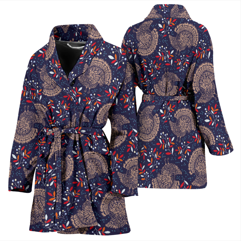 Turkey Print Design LKS401 Women Bathrobe