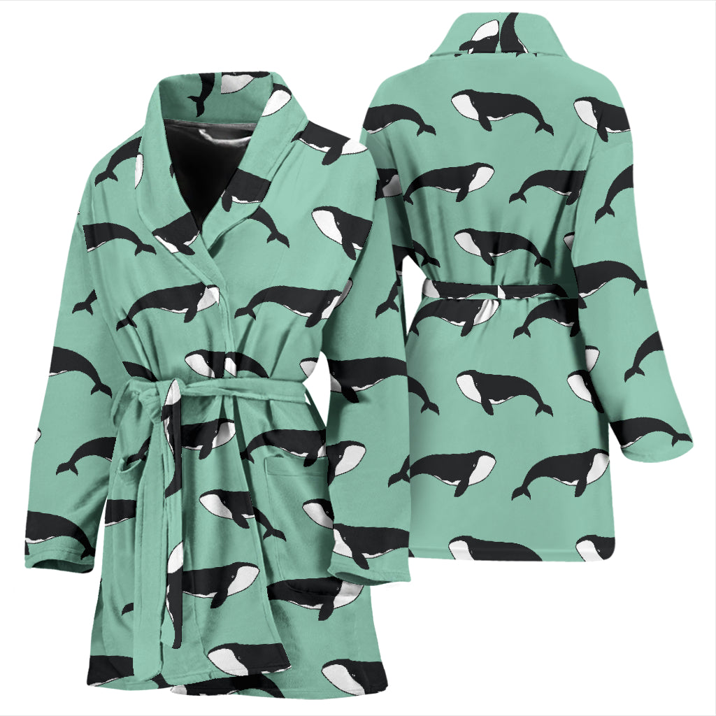 Whale Print Design LKS307 Women Bathrobe