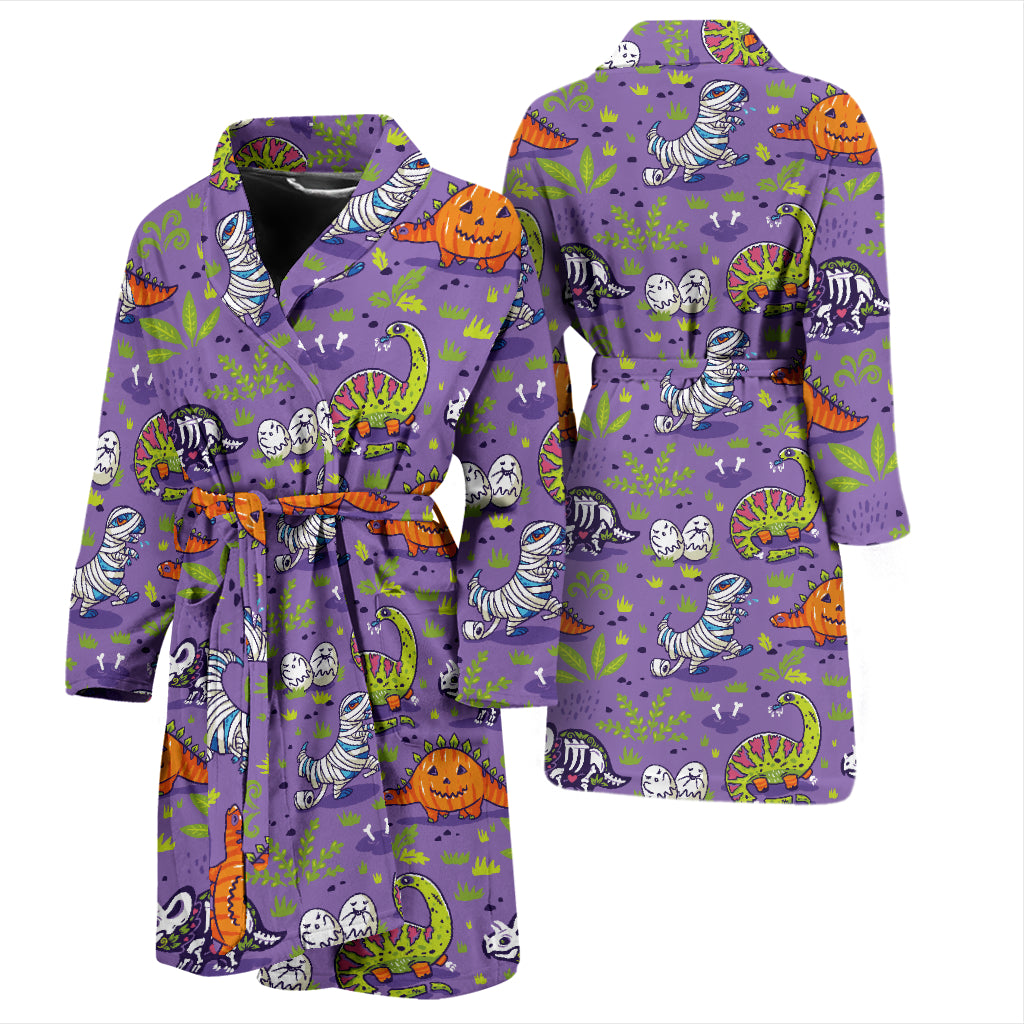 Zombie Dinosaur Print Design LKS302 Men Bathrobe