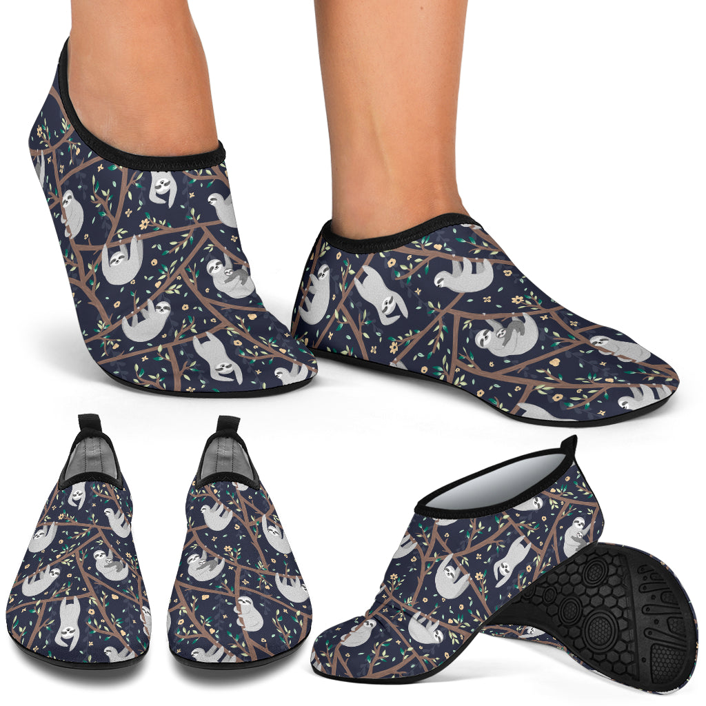 Sloth Happy Design Themed Print Aqua Water Shoes