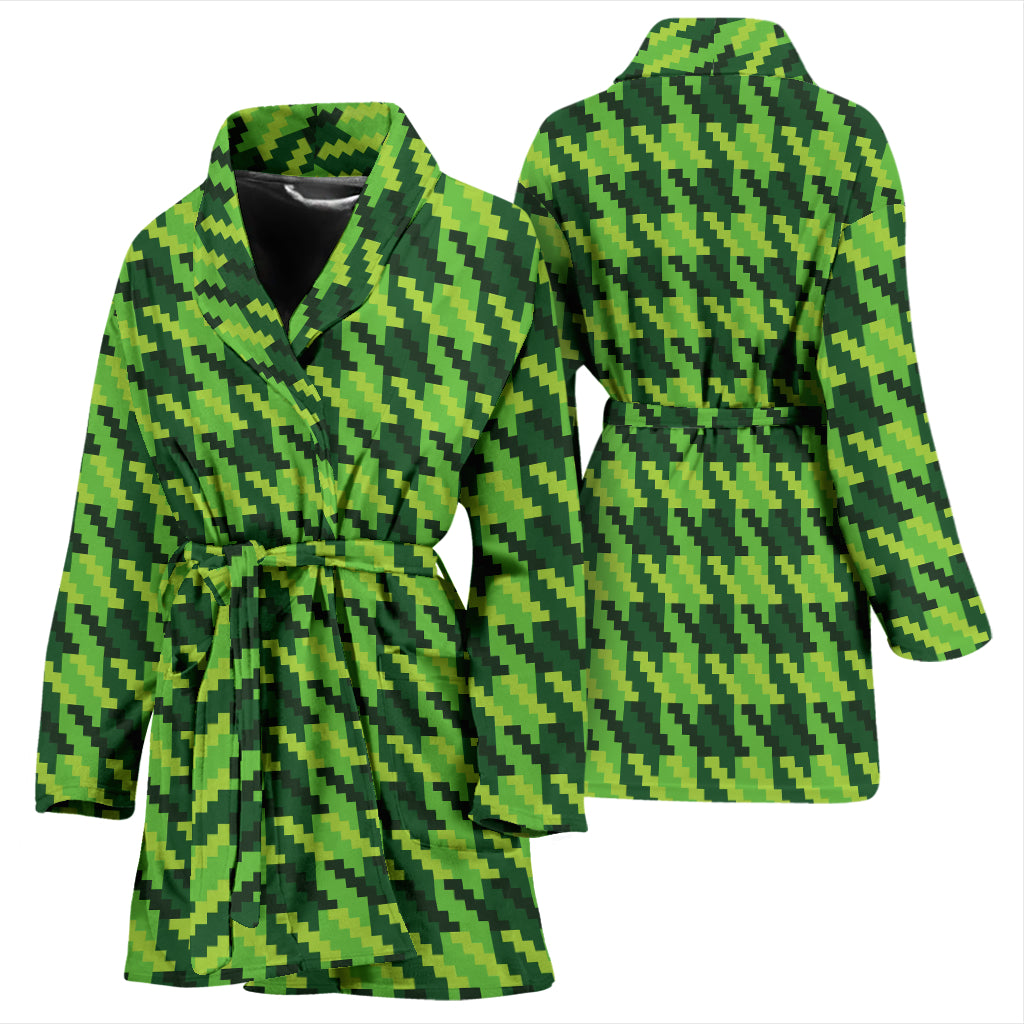 St Patricks Day Houndstooth Pattern Print LKS301 Women Bathrobe