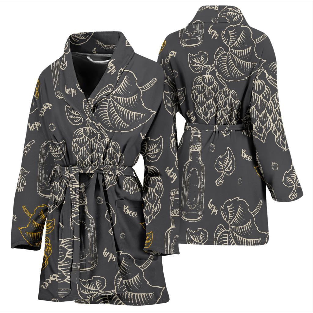 Hope Pattern Print Design 01 Women Bathrobe