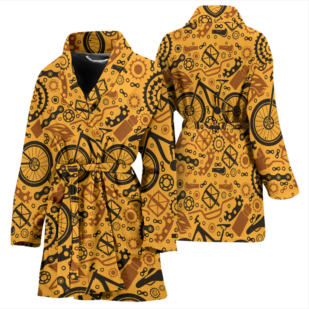 Mountain bike Pattern Print Design 03 Women Bathrobe
