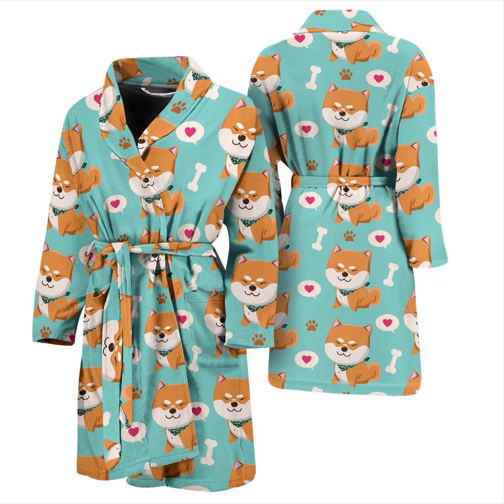 Shiba Inu Print Design LKS3013 Men Bathrobe