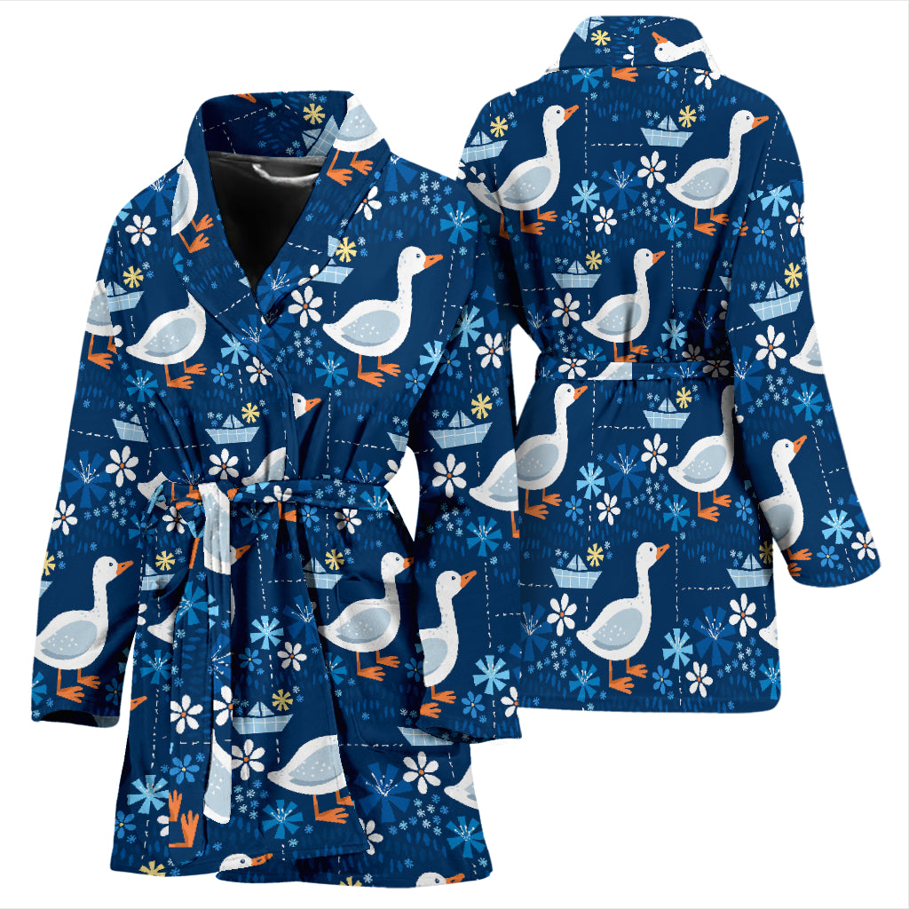 Goose Print Design LKS405 Women Bathrobe