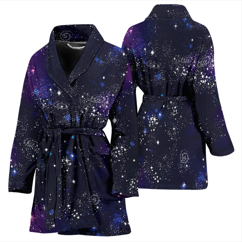 Cosmic Pattern Print Design 03 Women Bathrobe