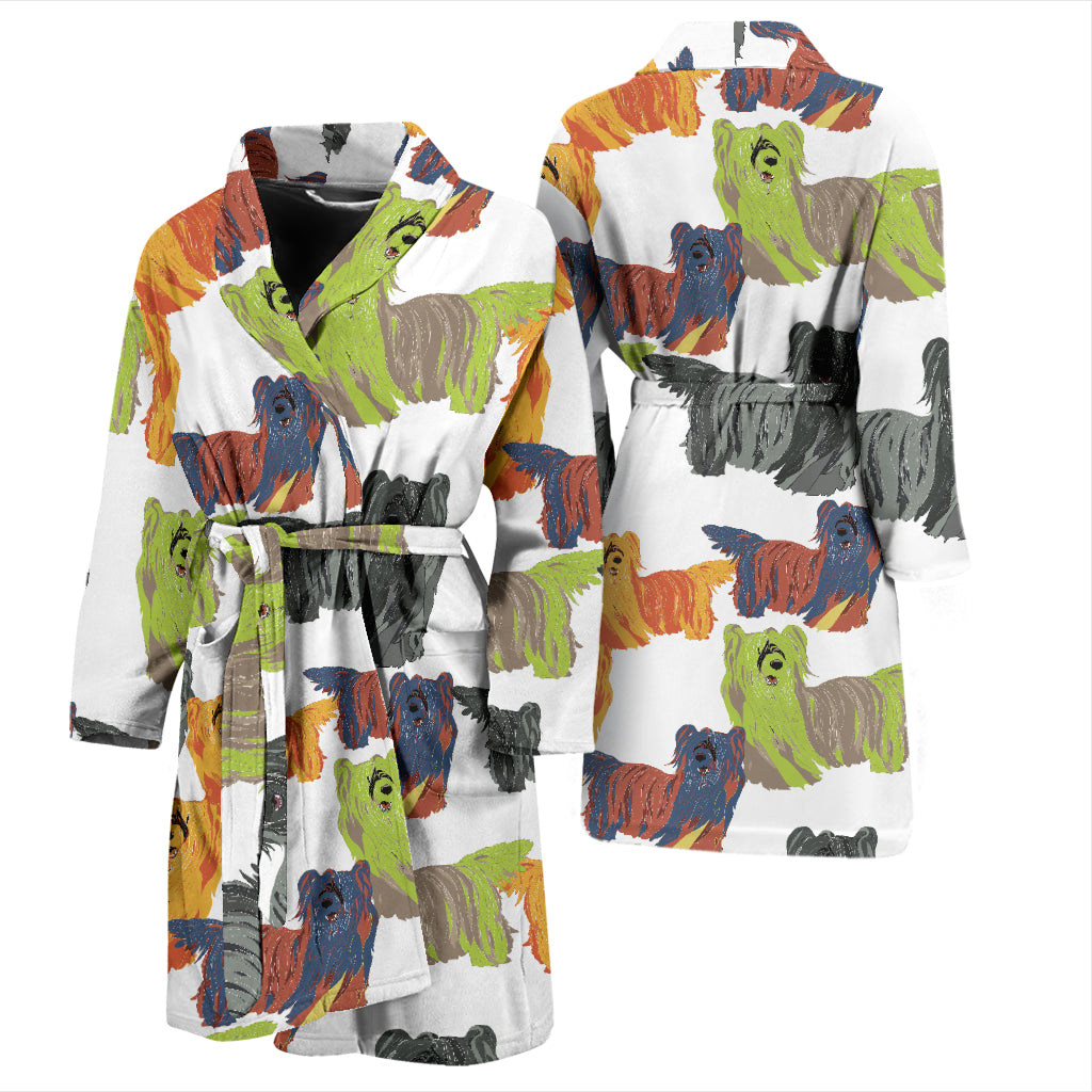 Skye Terriers Print Design LKS301 Men Bathrobe
