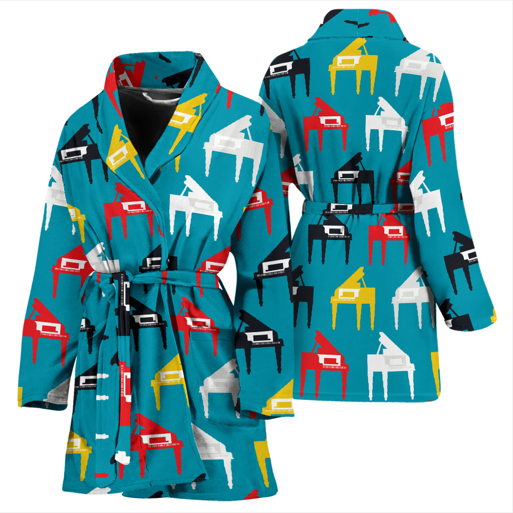 Piano Print Design LKS403 Women Bathrobe