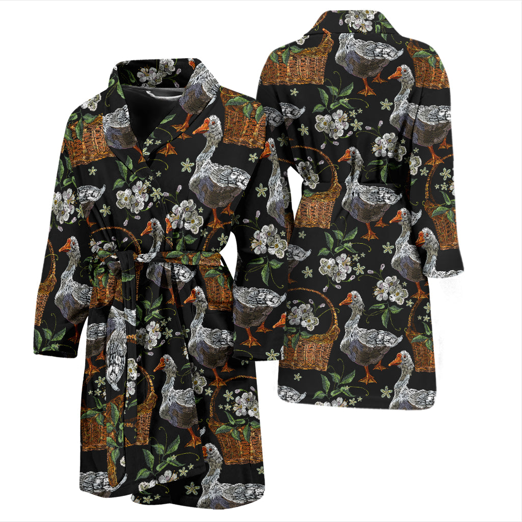 Goose Print Design LKS406 Men Bathrobe