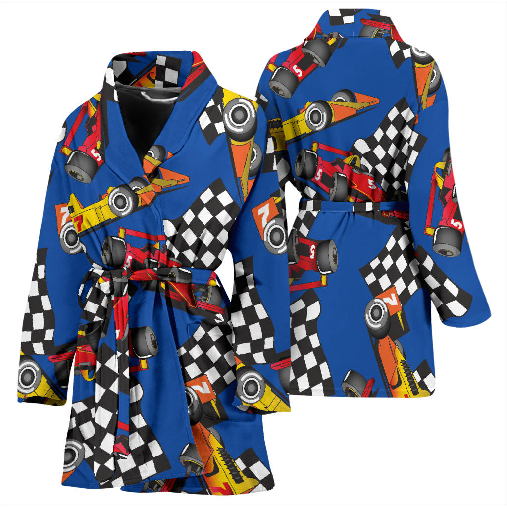 Racing Pattern Print Design A01 Women Bathrobe