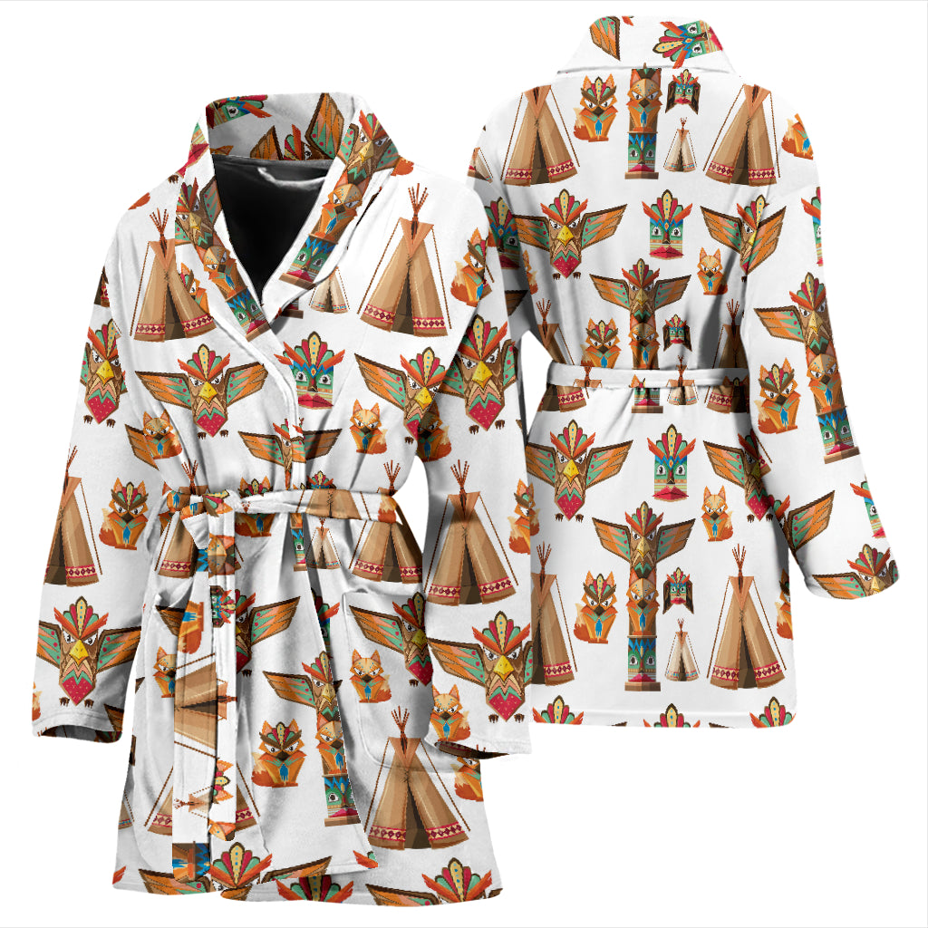 Totem Native Print Design LKS303 Women Bathrobe