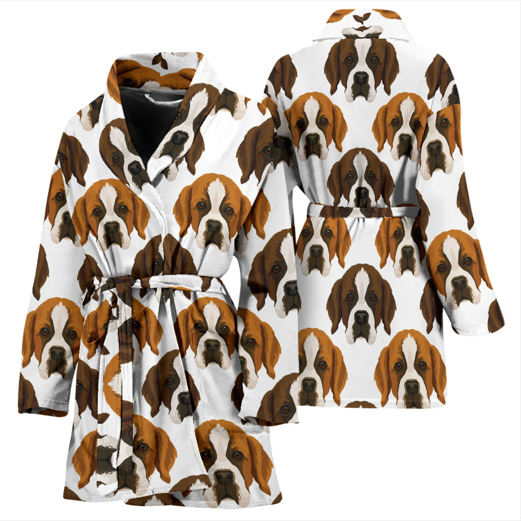 St Bernards Print Design LKS301 Women Bathrobe