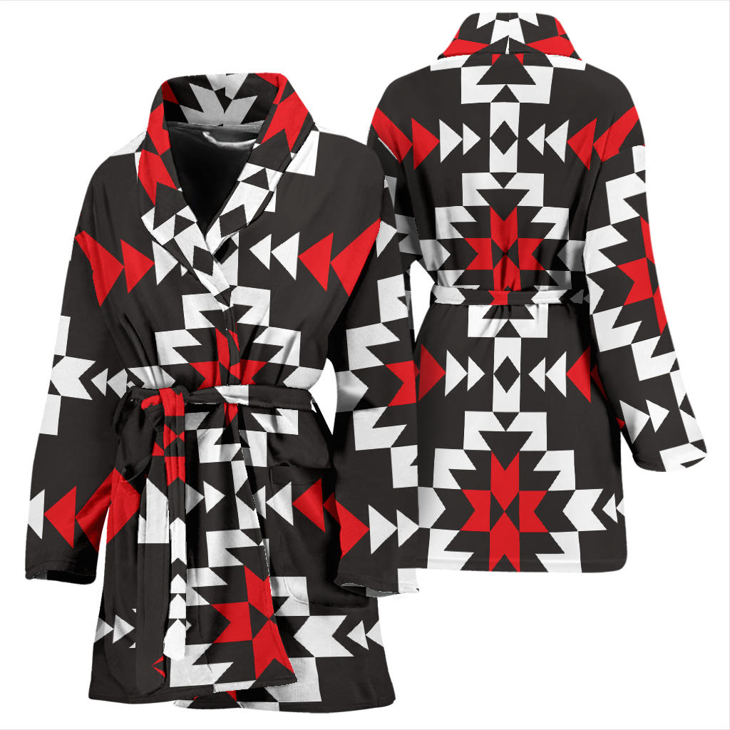 Navajo Pattern Print Design A02 Women Bathrobe