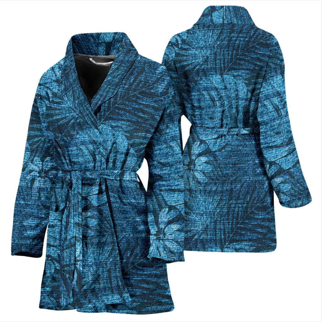 Jean Tropical Pattern Print Design 04 Women Bathrobe
