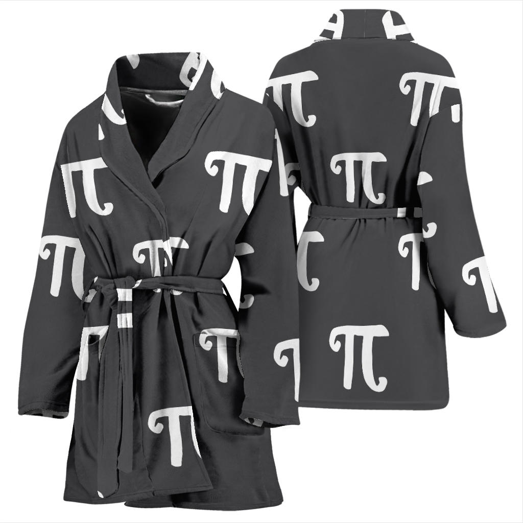 Pi Day Pattern Print Design A01 Women Bathrobe