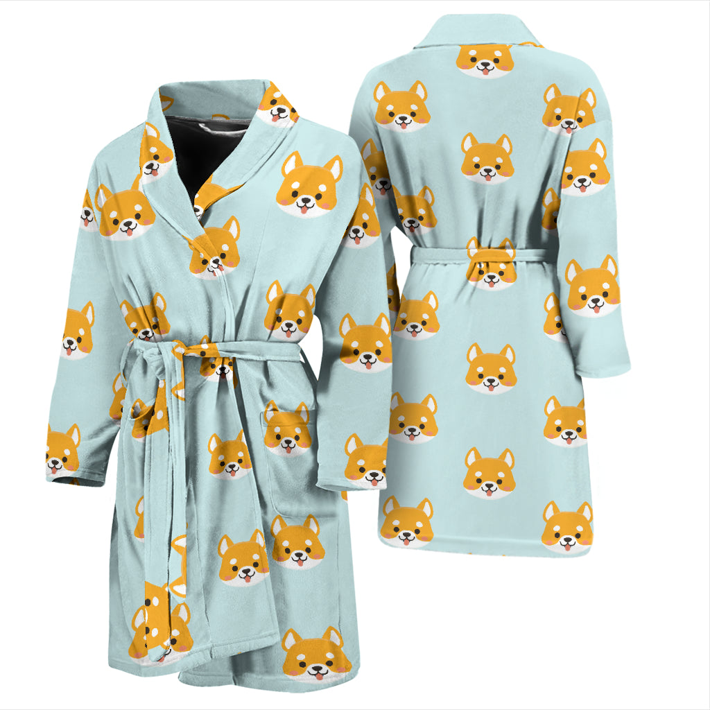 Shiba Inu Print Design LKS301 Men Bathrobe
