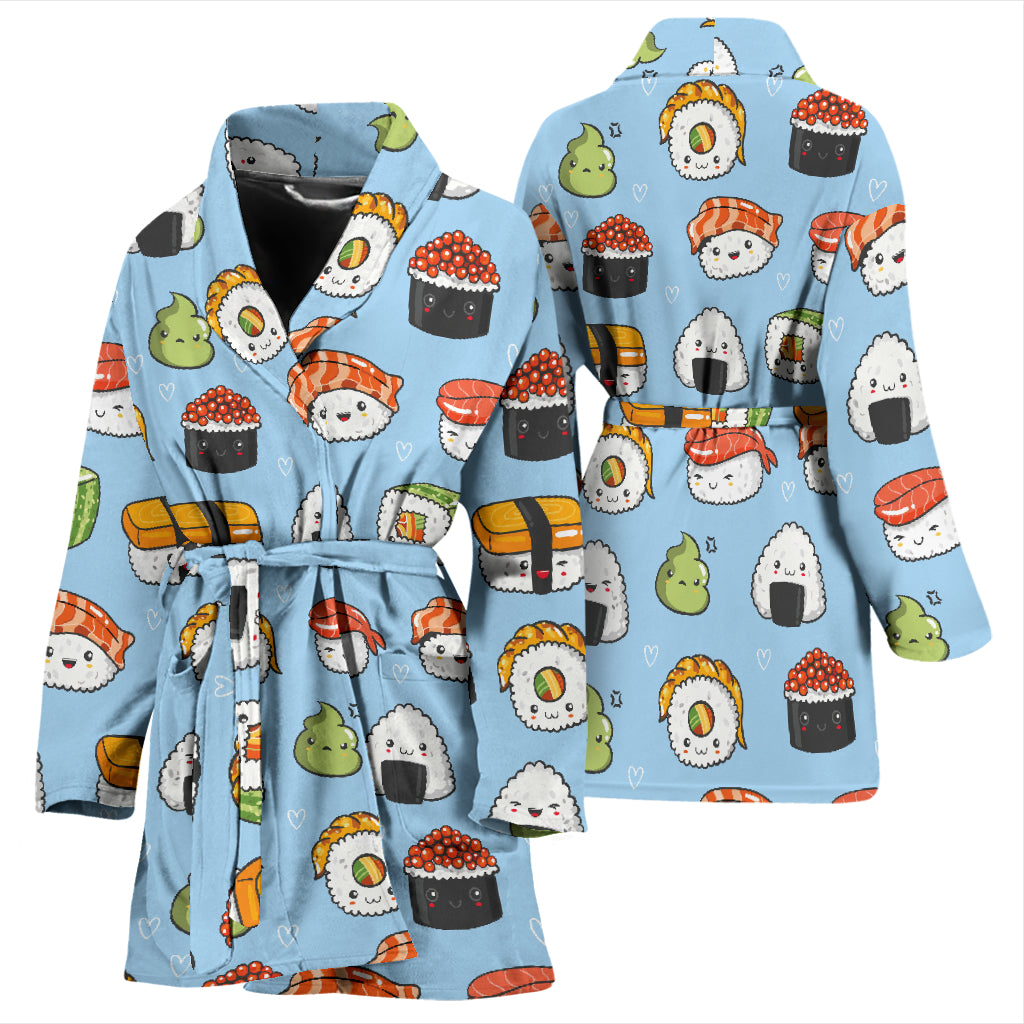 Sushi Print Design LKS303 Women Bathrobe