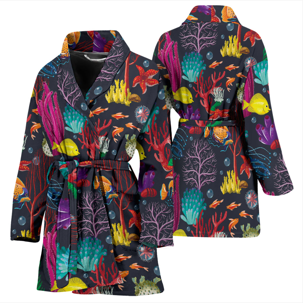 Underwater Cute Print Design LKS303 Women Bathrobe