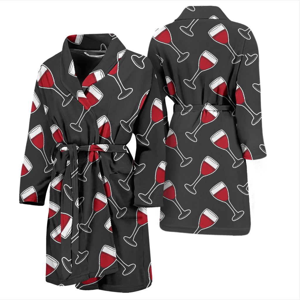 Wine Print Design LKS308 Men Bathrobe