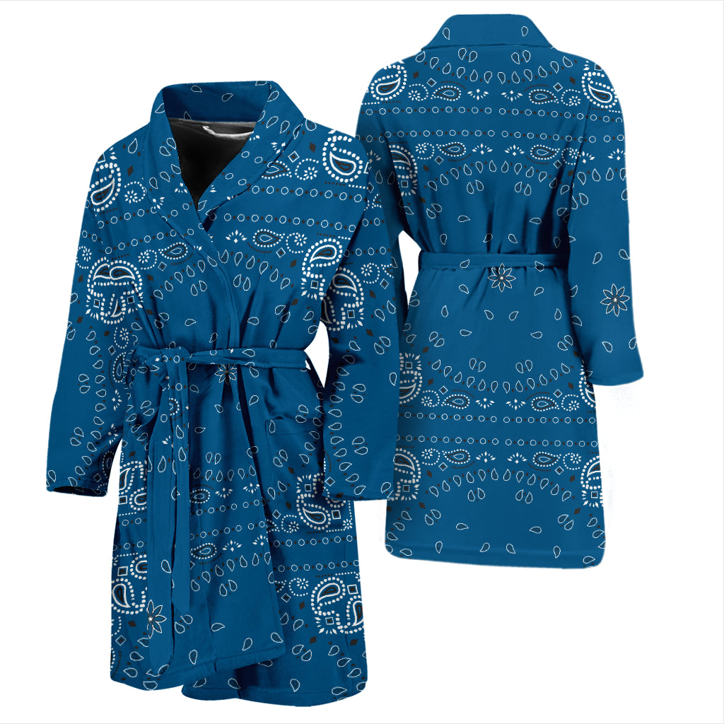 Bandana Blue Print Design LKS301 Men Bathrobe
