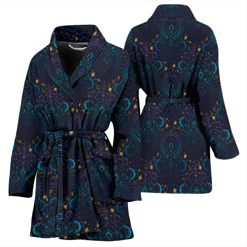 Celestial Pattern Print Design 06 Women Bathrobe