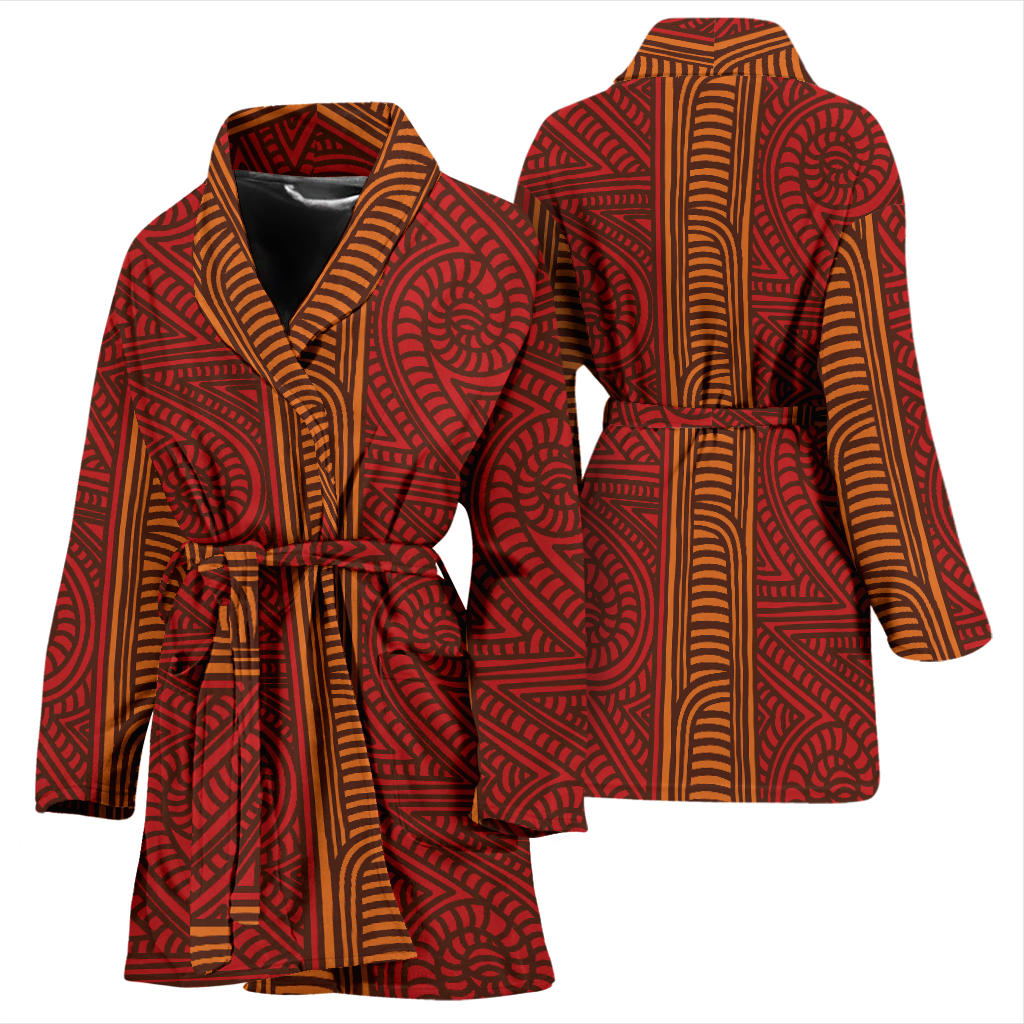 Maori Pattern Print Design 05 Women Bathrobe