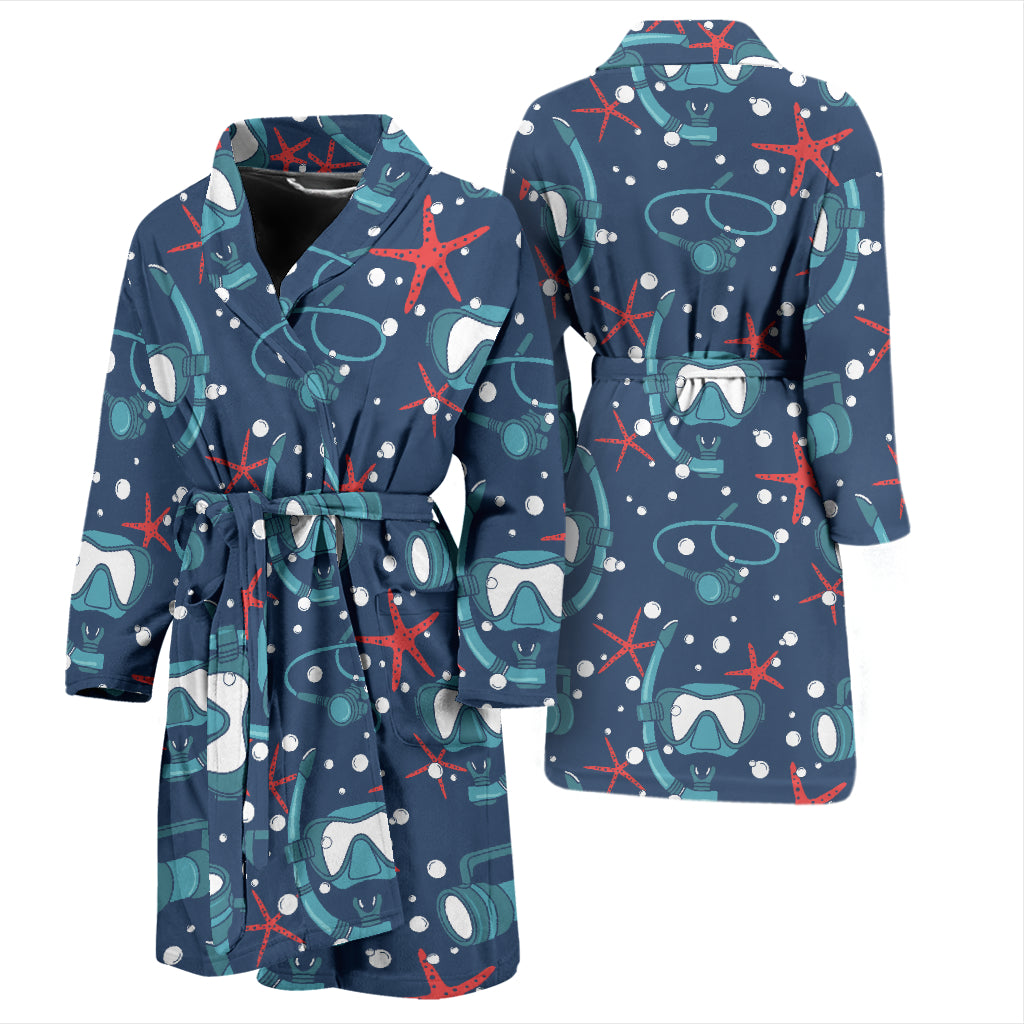 Scuba Equipment Print Design LKS302 Men Bathrobe