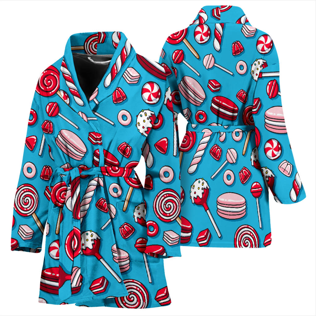Candy Pattern Print Design 05 Women Bathrobe